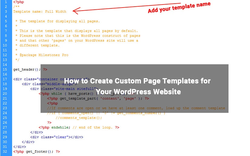 Create Custom Page Templates