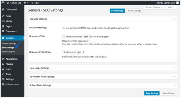 Introduction to the Basic Settings in the Genesis Framework