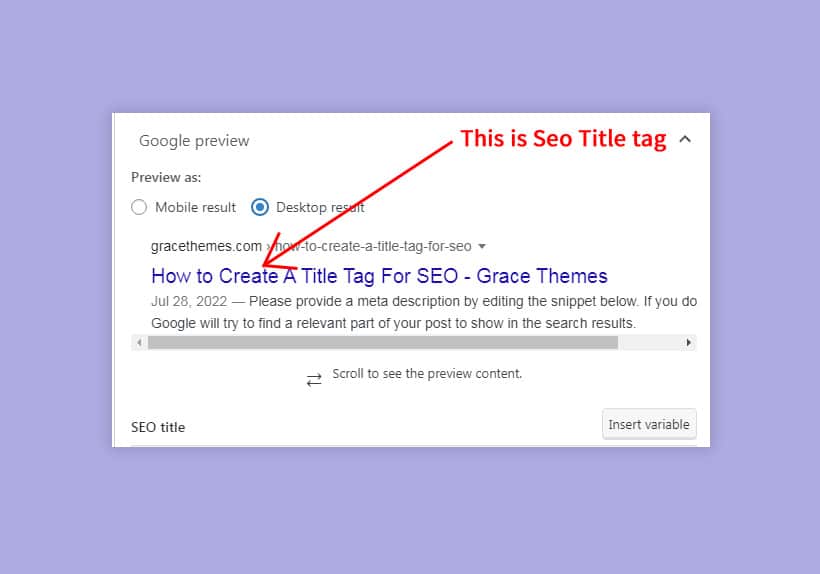 How to Create A Title Tag For SEO