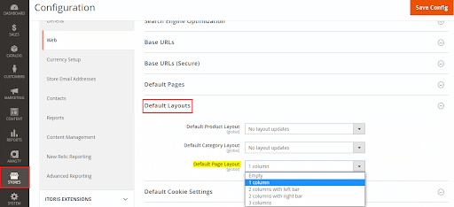 Change default CMS settings