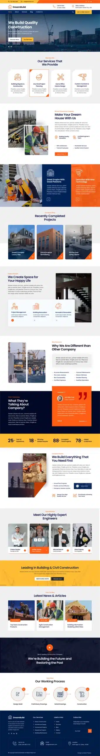 Township Construction WordPress Theme for Construction Company