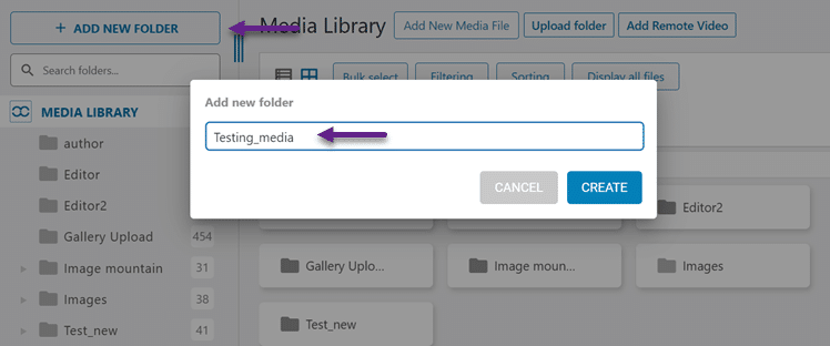 Create New Media Folder