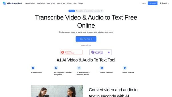 Videotowords