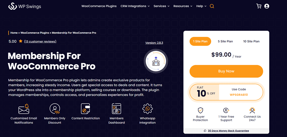 Membership for WooCommerce Pro by WP Swings