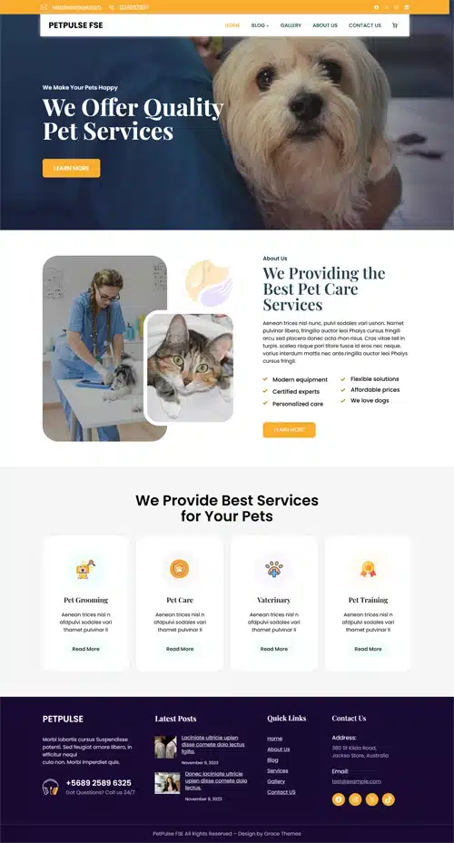 Free Veterinary WordPress Theme