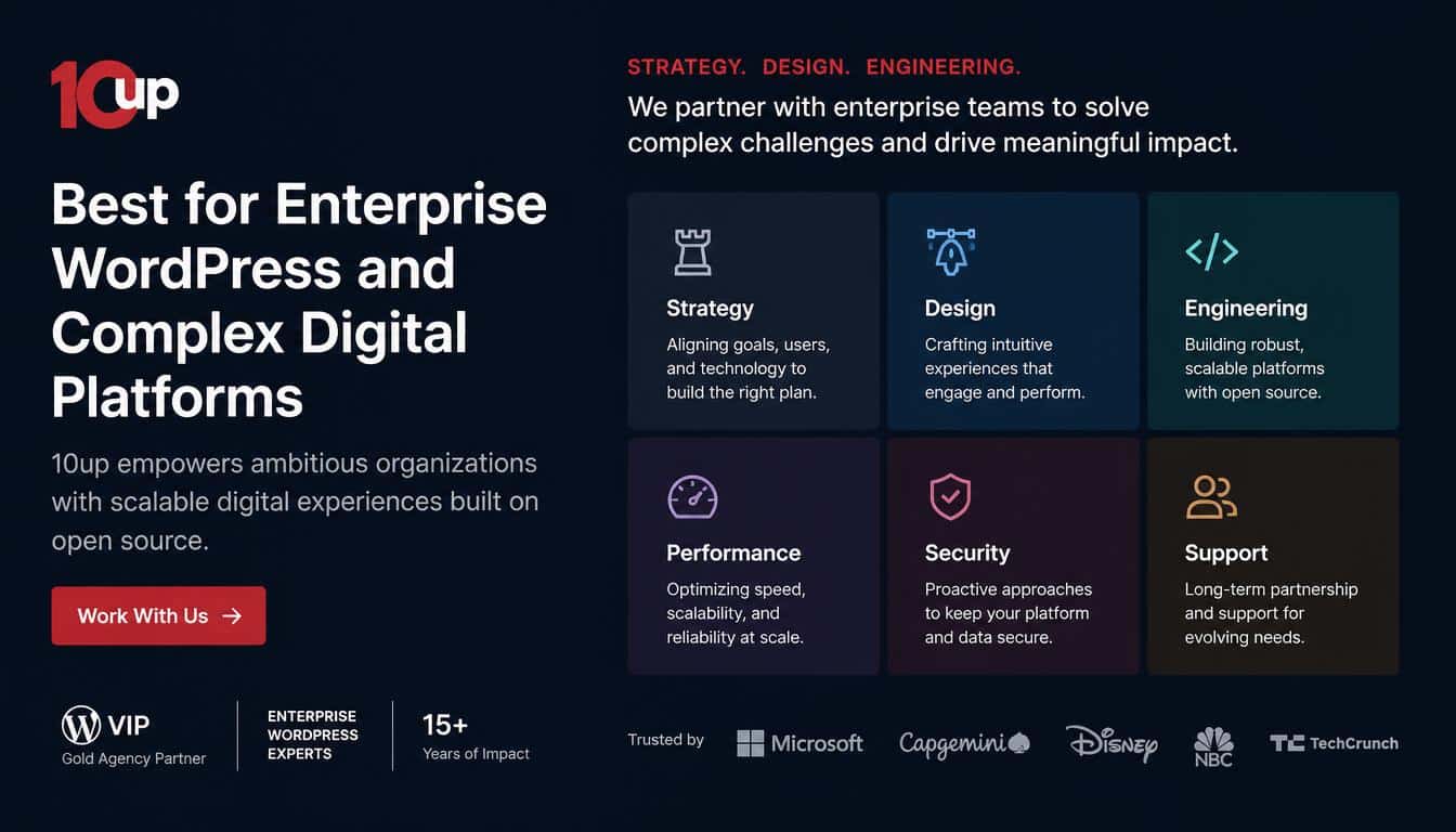 10up — Best for Enterprise WordPress and Complex Digital Platforms