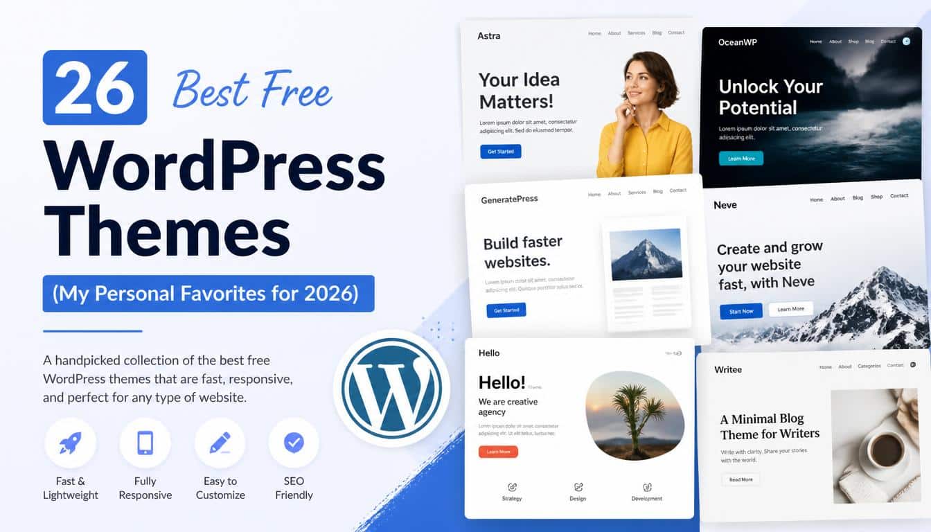 26 Best Free WordPress Themes in 2026