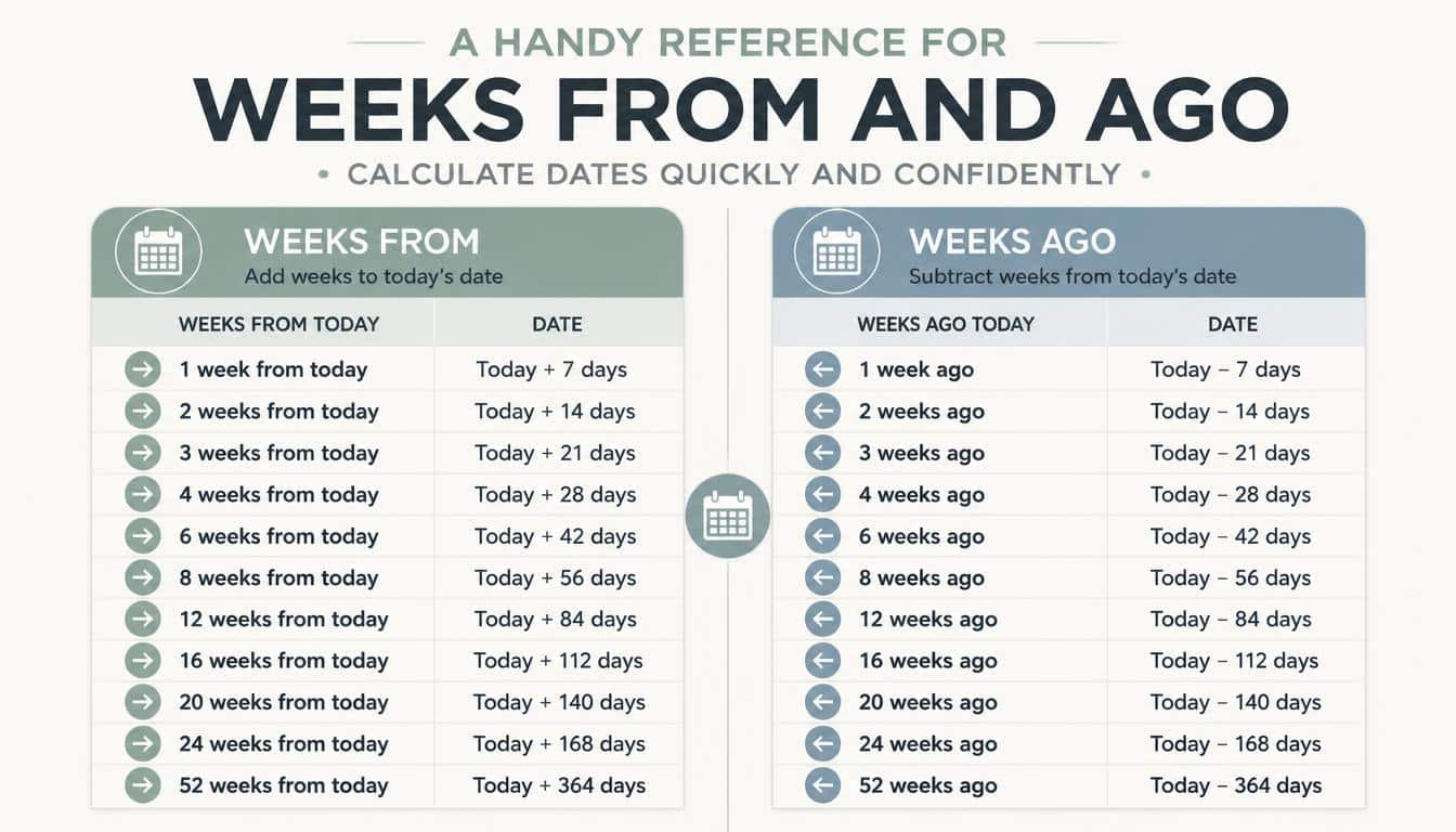 A Handy Reference for Weeks From and Ago