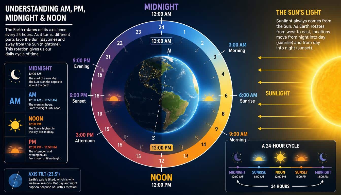 Understanding AM, PM, Midnight, and Noon