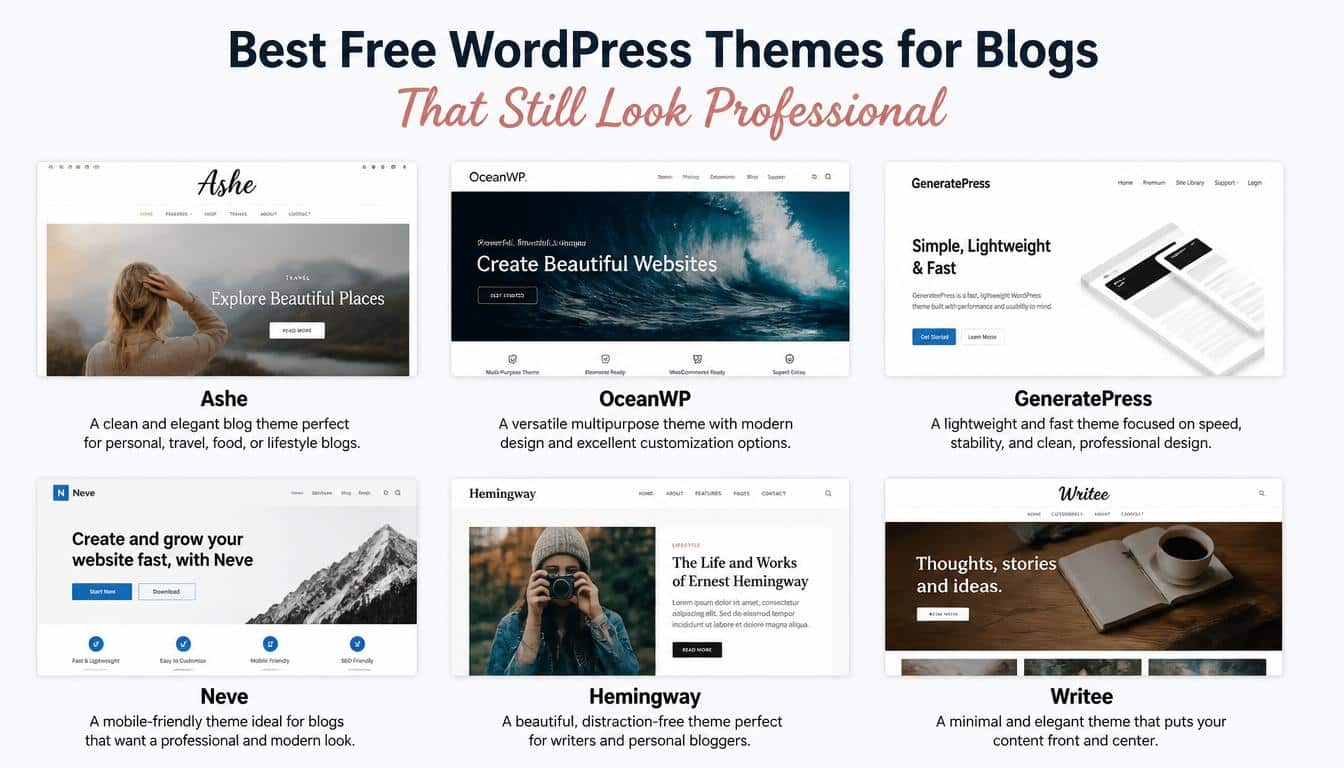Best Free WordPress Themes for Blogs That Still Look Professional