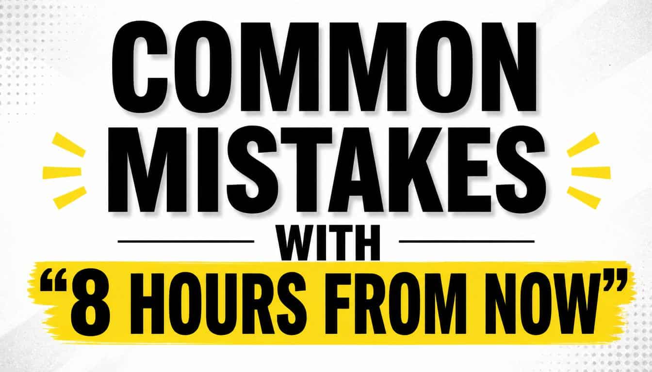 Common Mistakes With “8 Hours From Now”