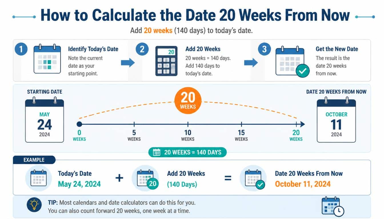 How to Calculate the Date 20 Weeks From Now
