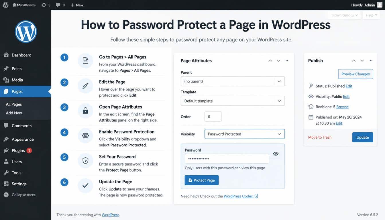 How to Password Protect a Page in WordPress