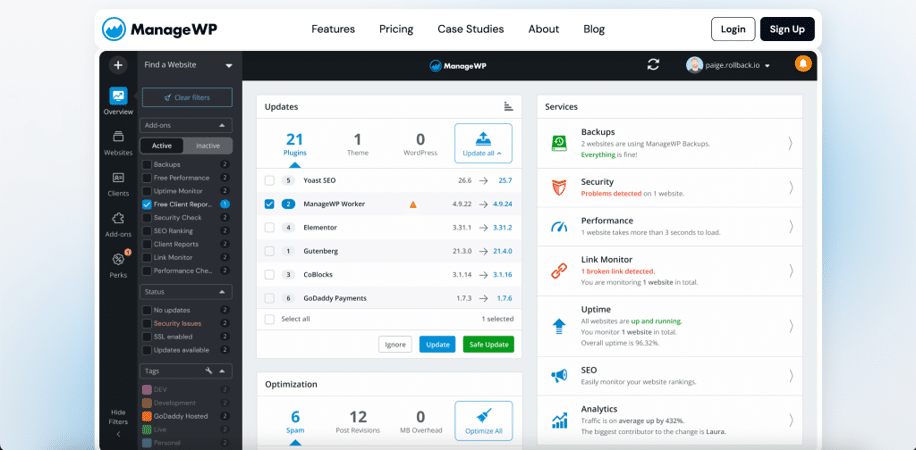 Get a Multi-Site Management Dashboard