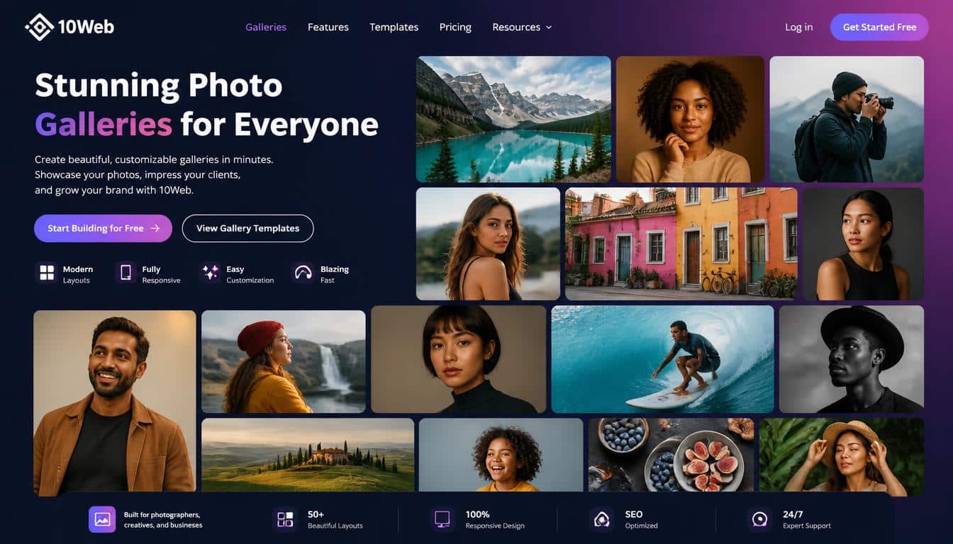 Photo Gallery by 10Web Best for Feature-Rich Gallery Variety