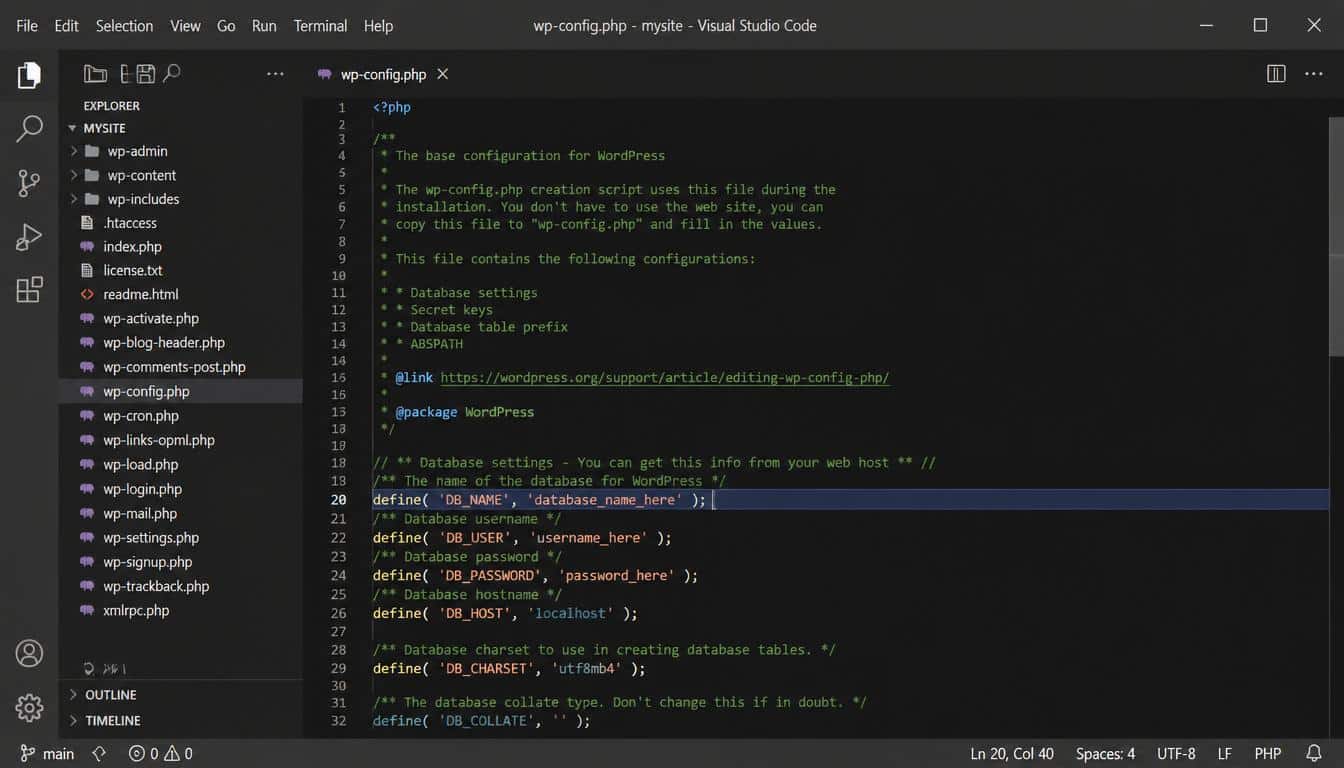 Edit the wp-config.php File