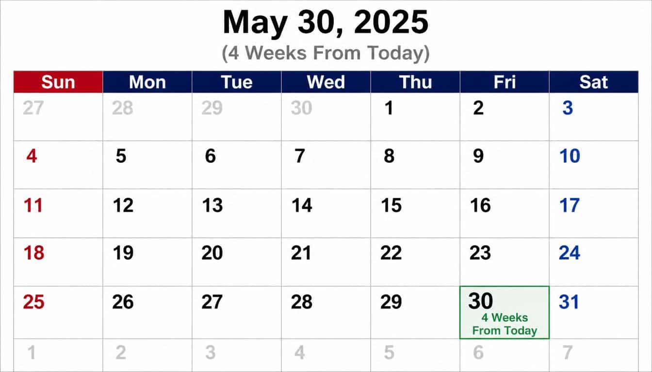 4 Weeks From Today