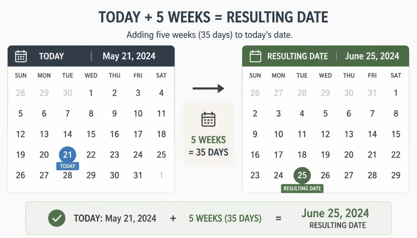 What Date Is 5 Weeks From Today