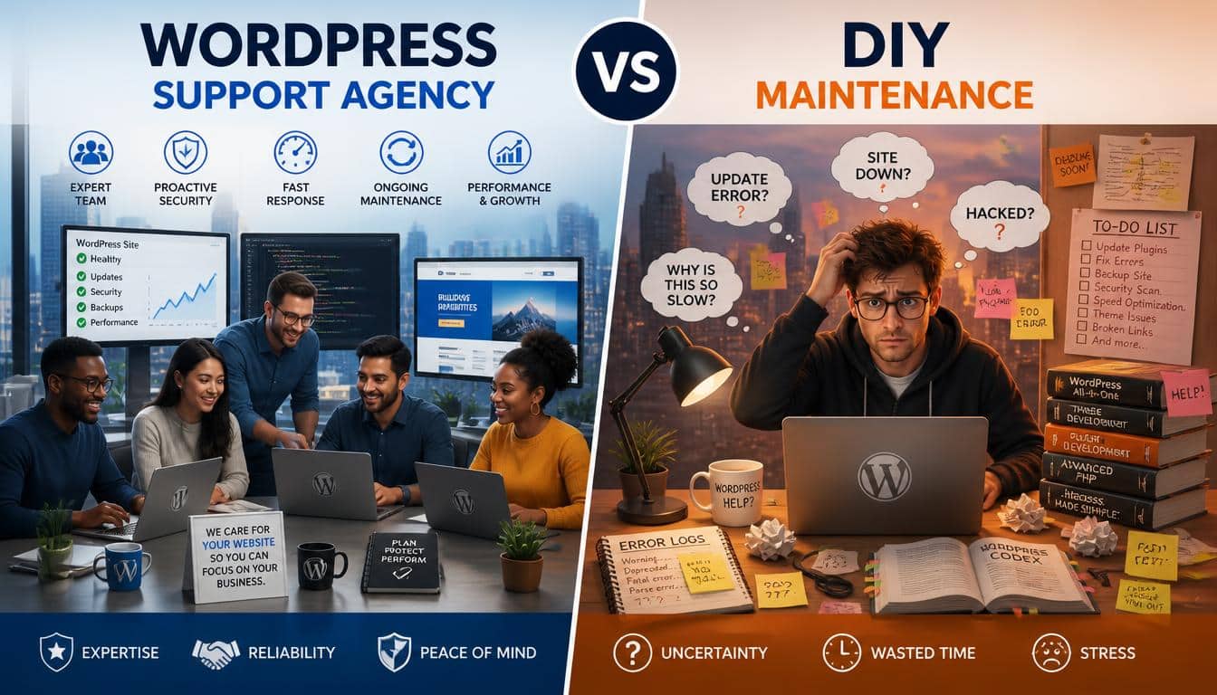 WordPress Support Agency vs DIY Maintenance