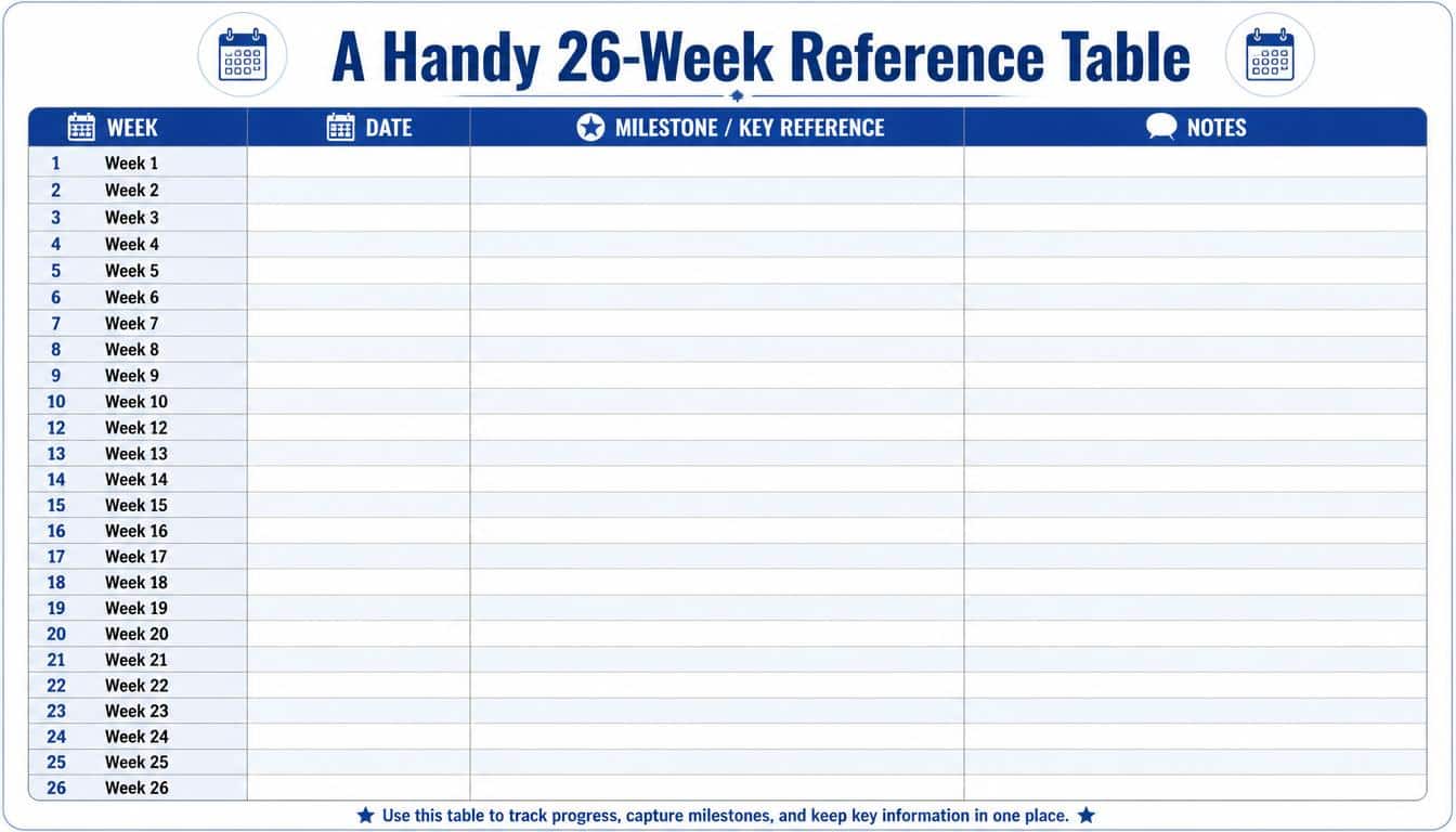 A Handy 26-Week Reference Table