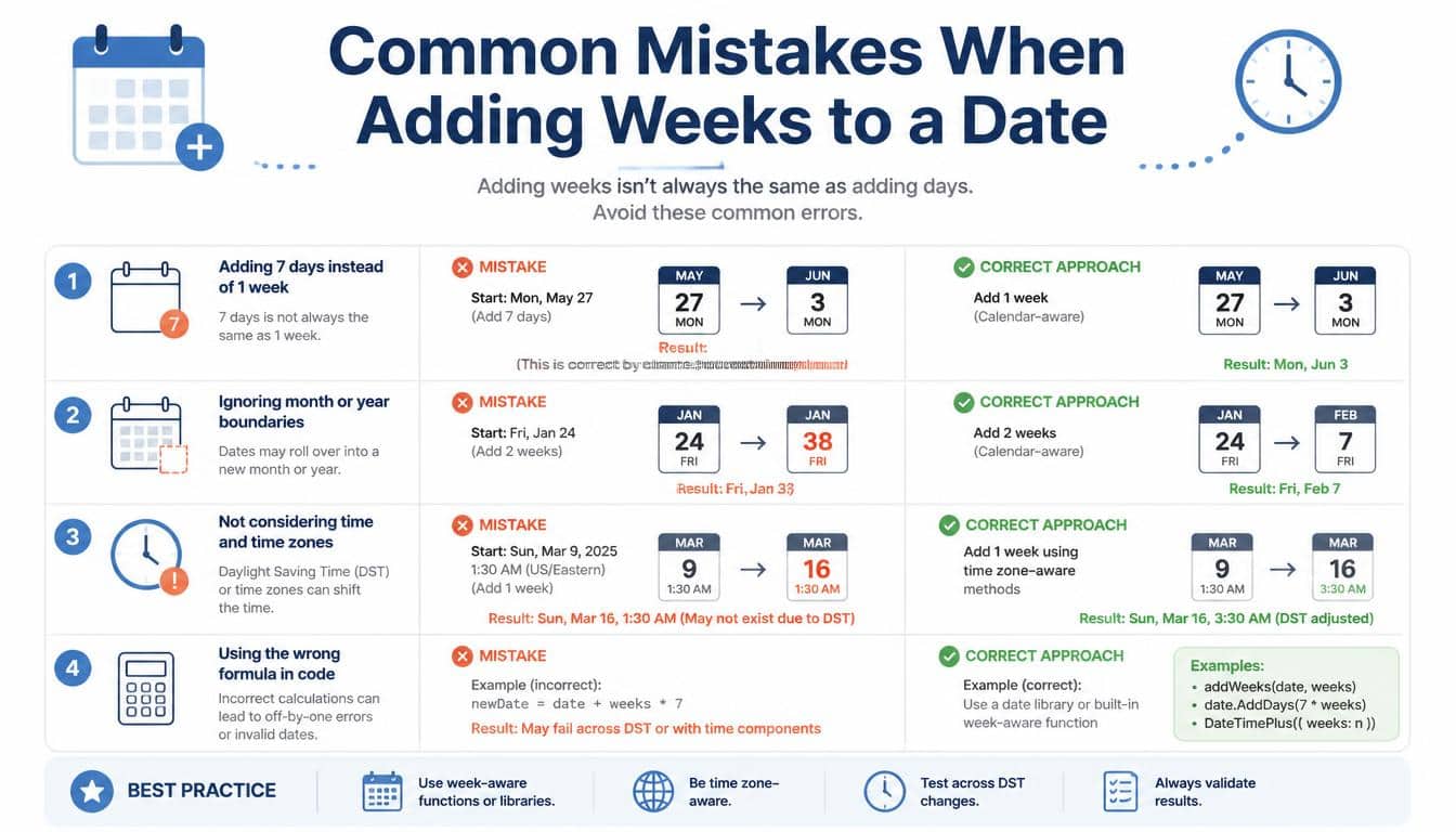 Common Mistakes When Adding Weeks to a Date