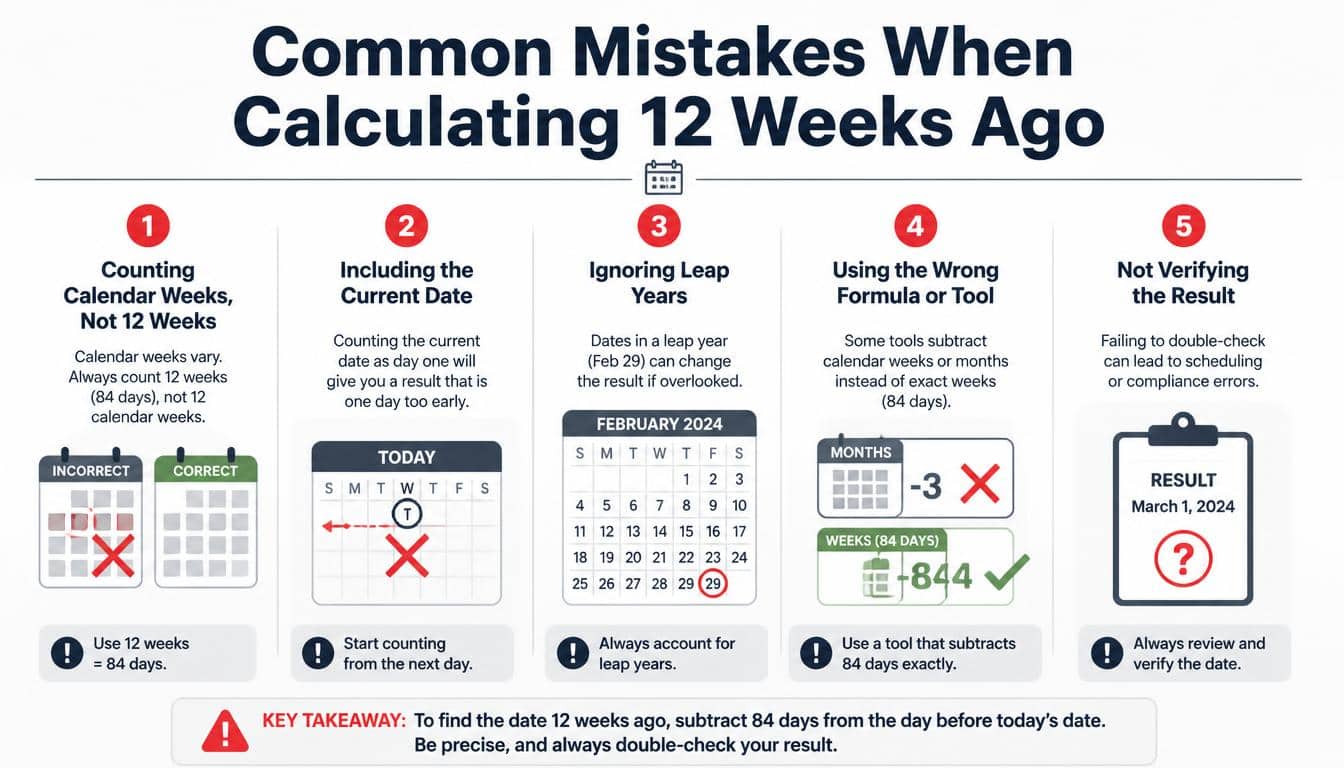 Common Mistakes When Calculating 12 Weeks Ago
