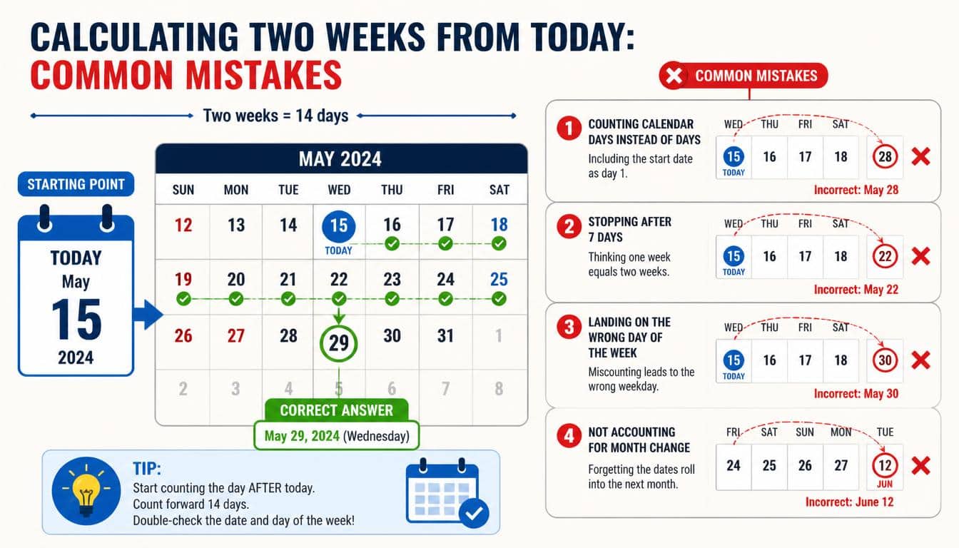 Common Mistakes When Calculating 2 Weeks From Today