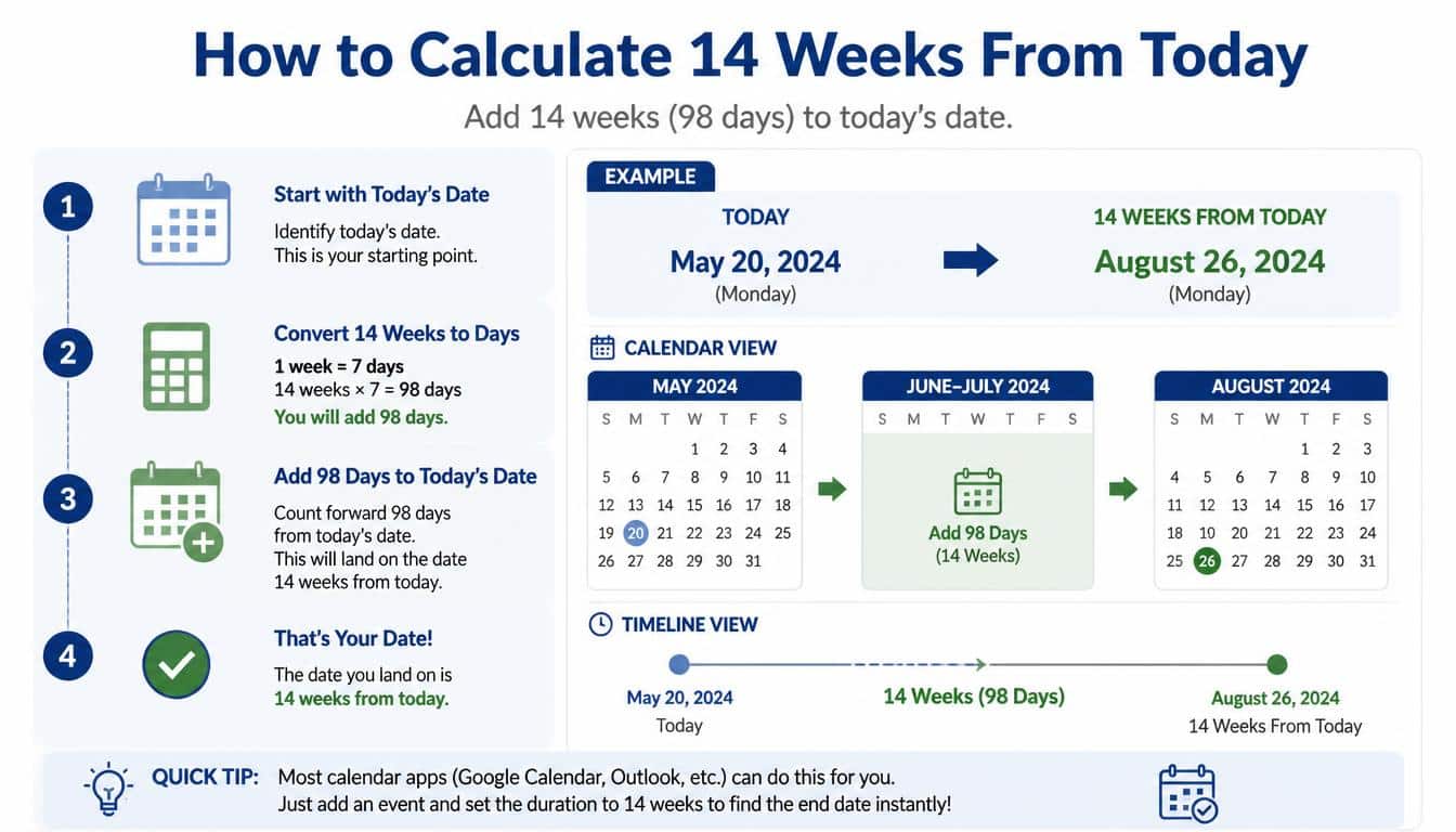 How to Calculate 14 Weeks From Today