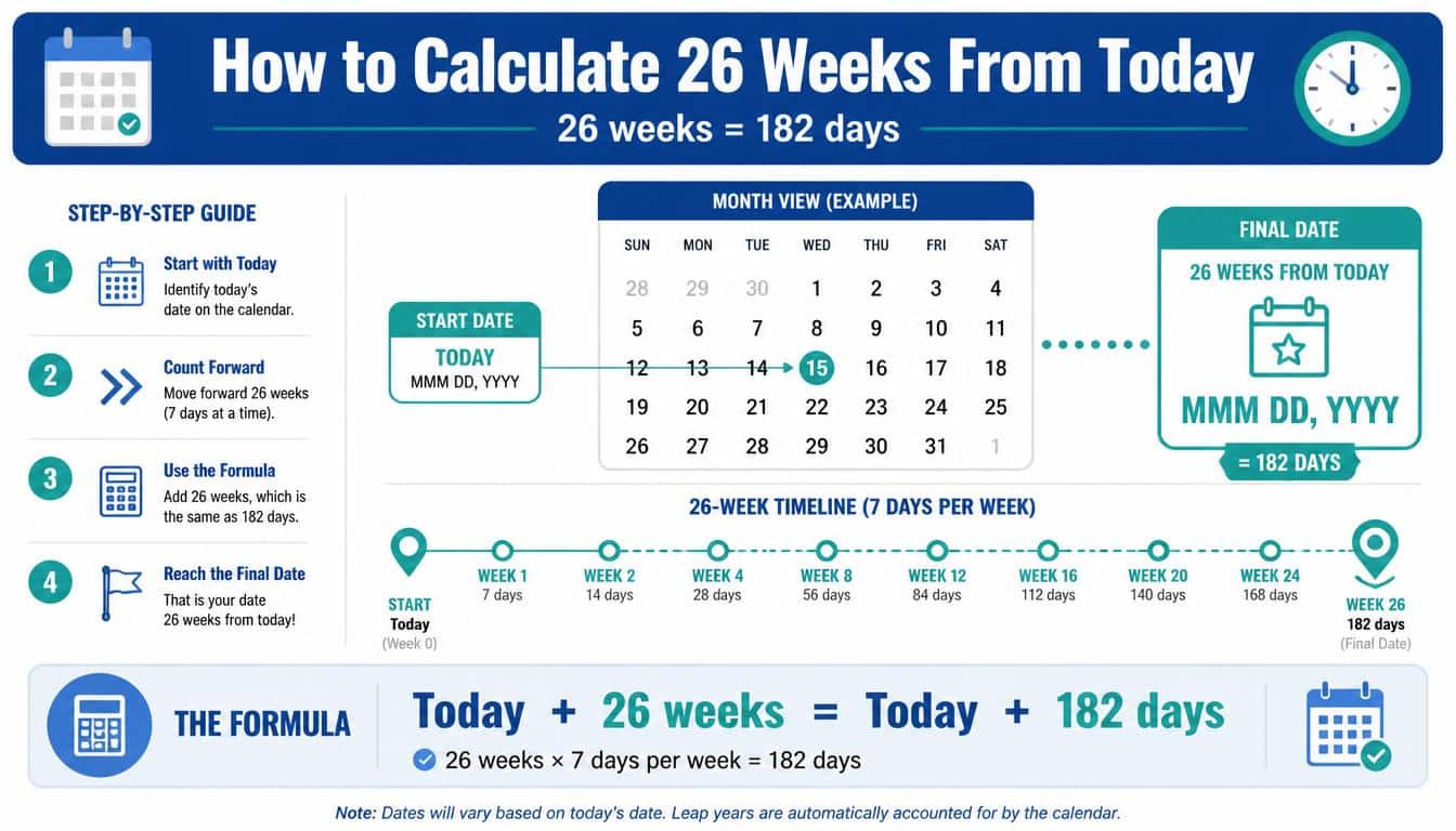 How to Calculate 26 Weeks From Today