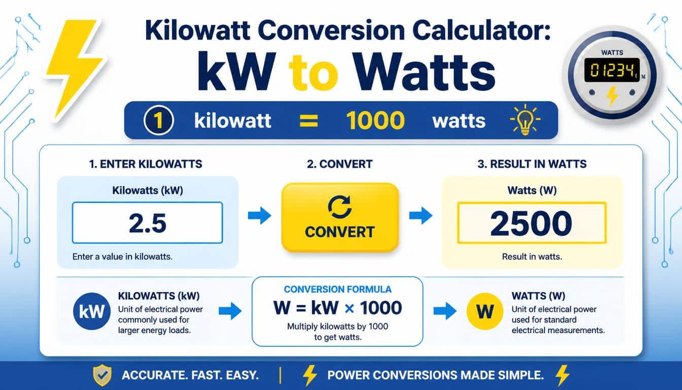 Kilowatt Conversion Calculator: kW to Watts