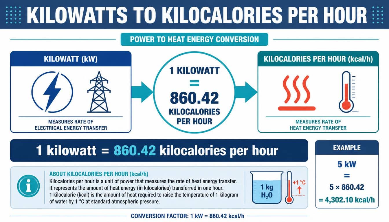 Kilowatts to Kilocalories per Hour