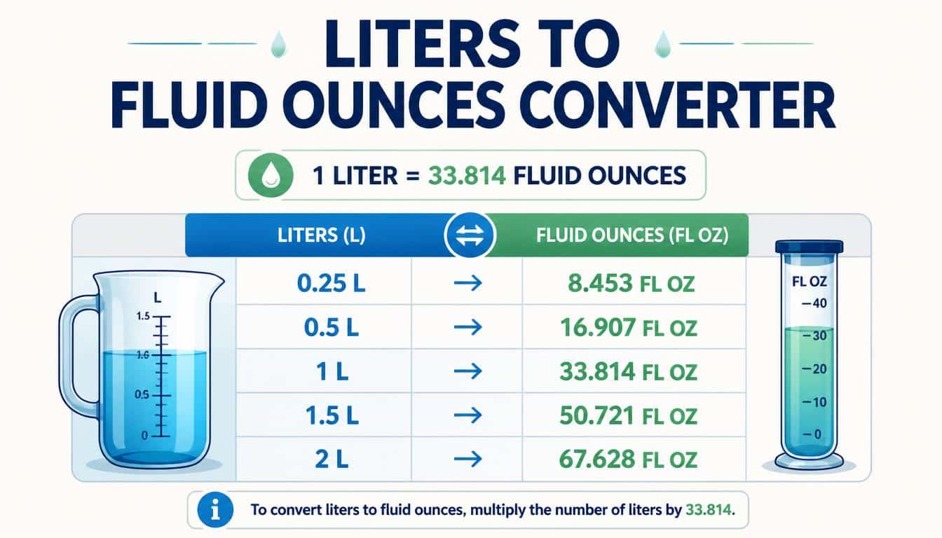 Liters to Fluid Ounces Converter