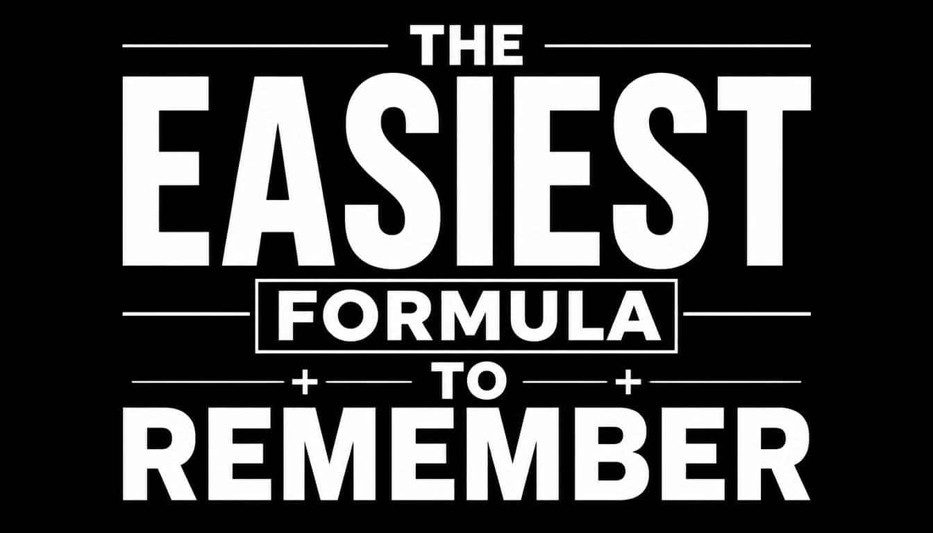 The Easiest Formula to Remember