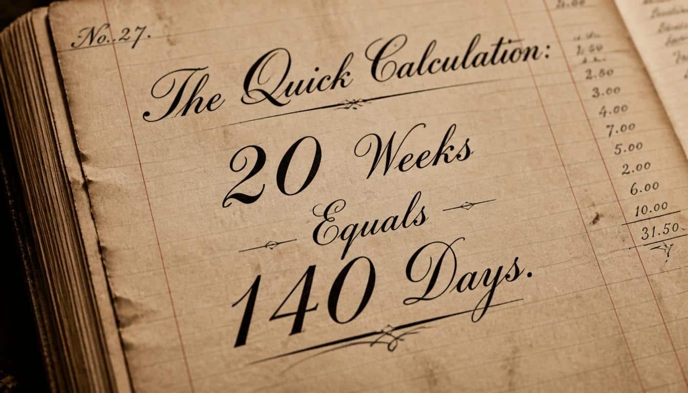 The Quick Calculation: 20 Weeks Equals 140 Days