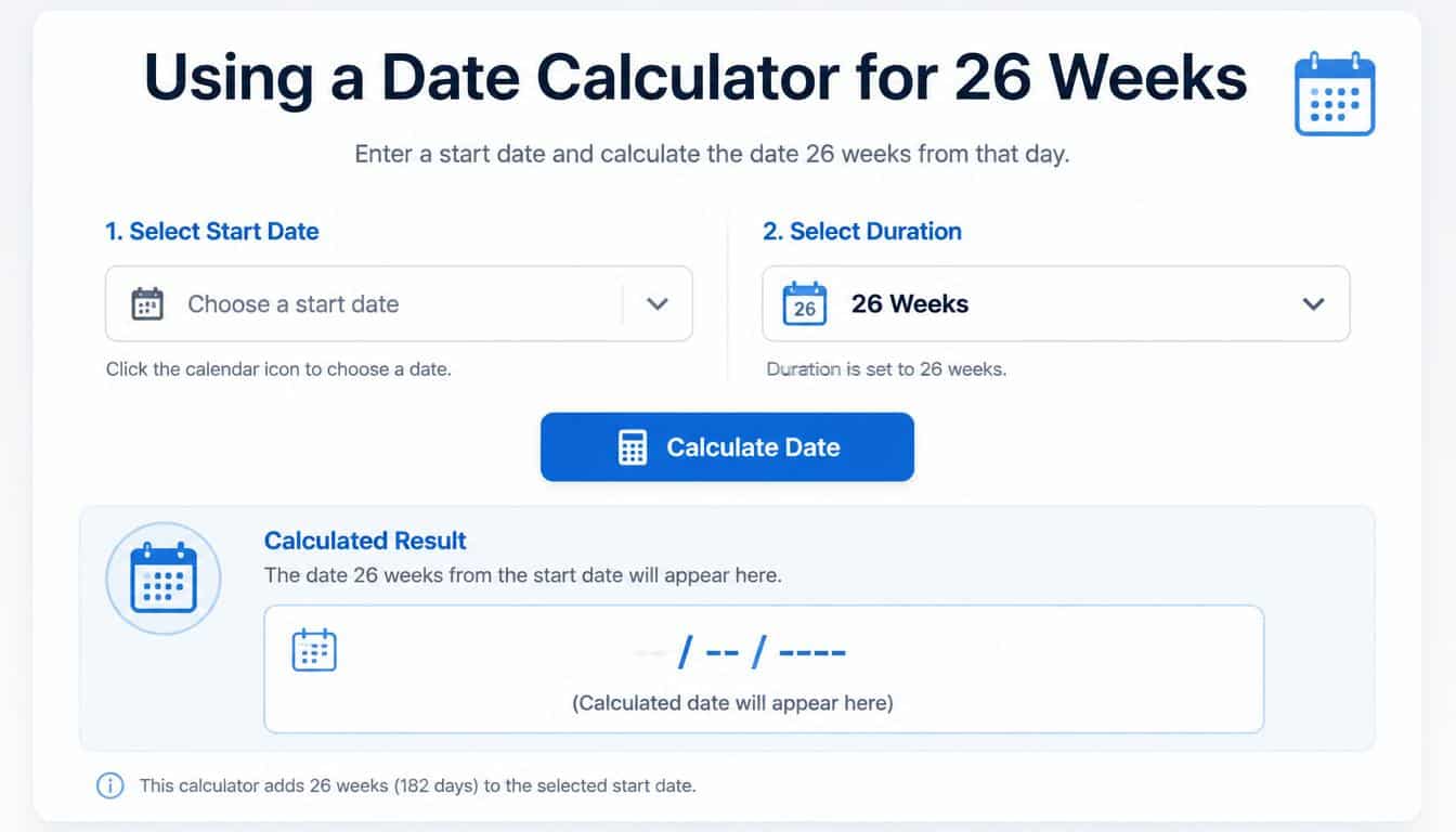 Using a Date Calculator for 26 Weeks