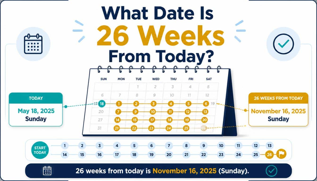What Date Is 26 Weeks From Today