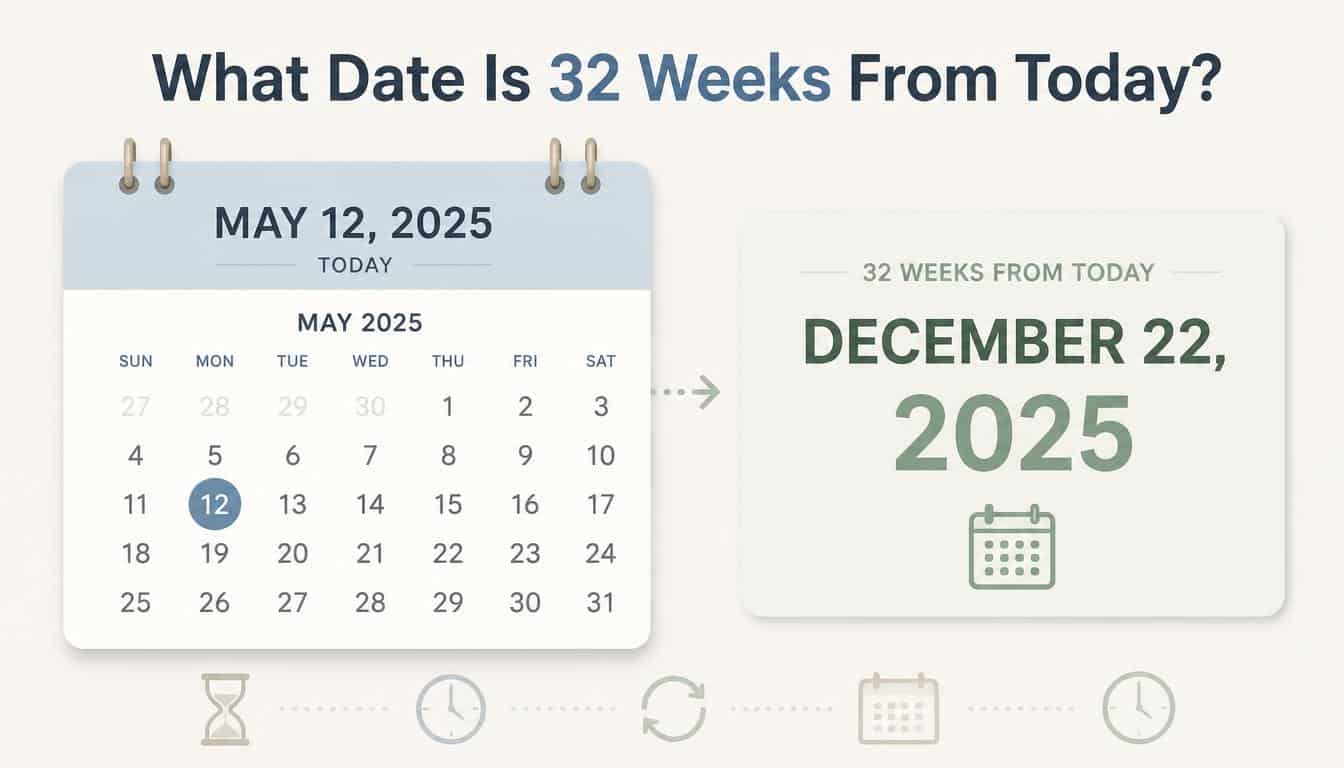 What Date Is 32 Weeks From Today?