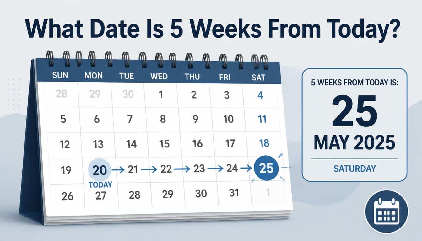 What Date Is 5 Weeks From Today