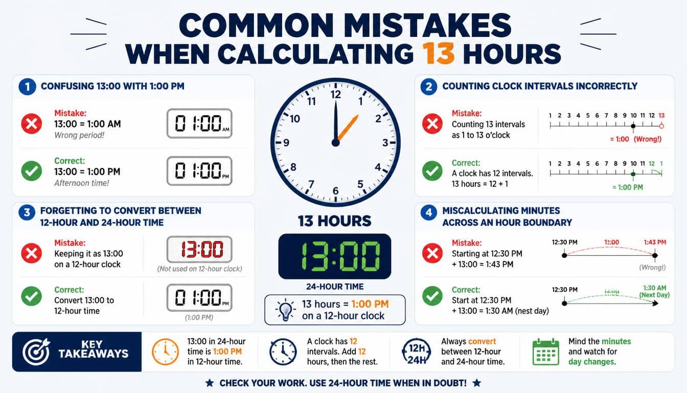 Common Mistakes When Calculating 13 Hours