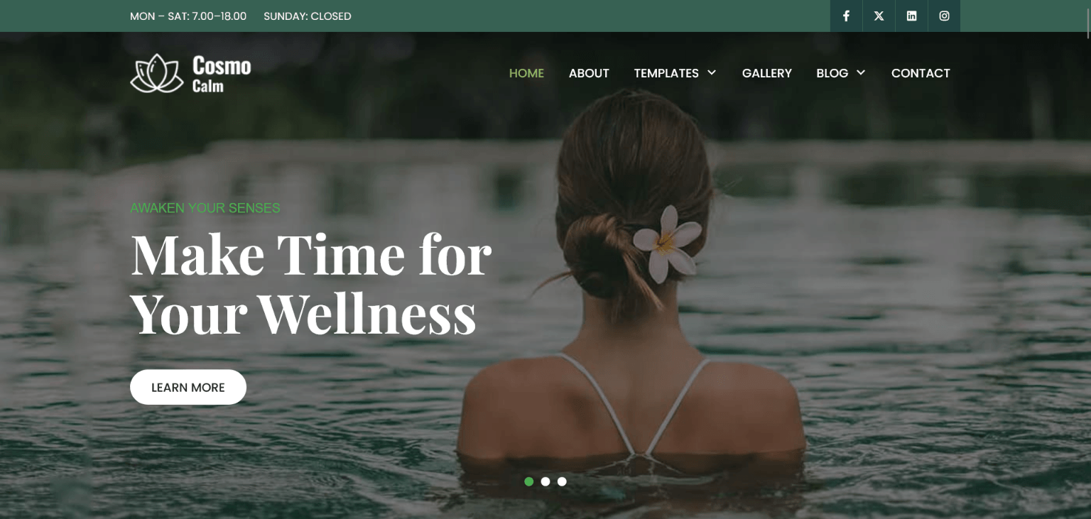 CosmoCalm PRO spa and salon WordPress Themes