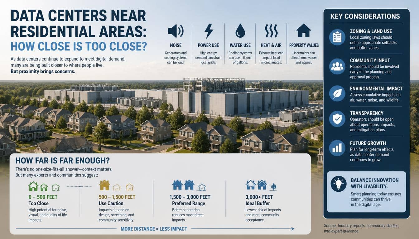 Data Centers Near Residential Areas: How Close Is Too Close
