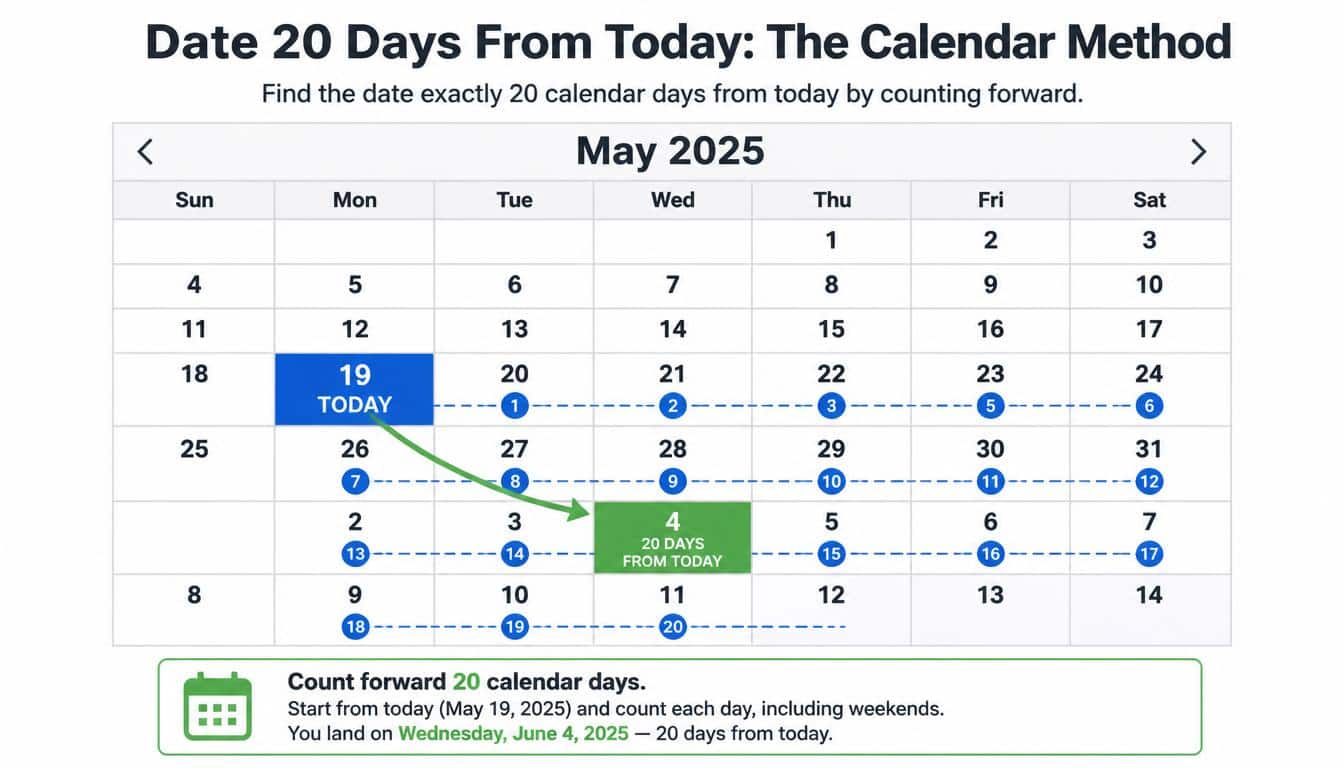 Date 20 Days From Today: The Calendar Method