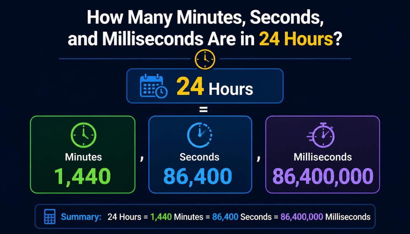 How Many Minutes, Seconds, and Milliseconds Are in 24 Hours