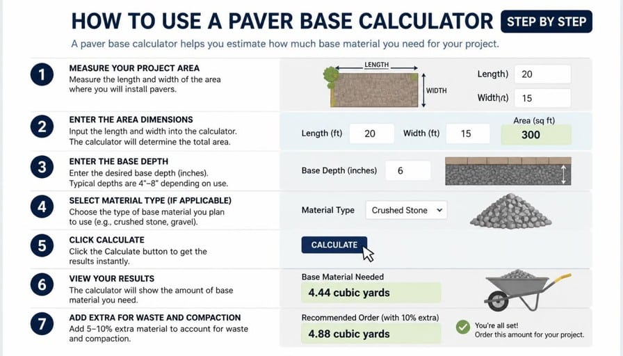 How to Use a Paver Base Calculator Step by Step