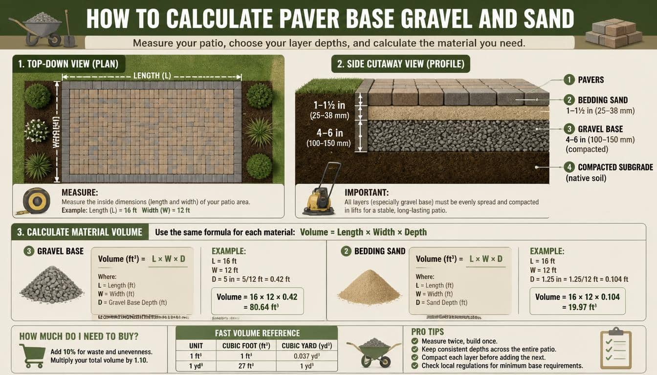 How to Calculate Paver Base Gravel and Sand