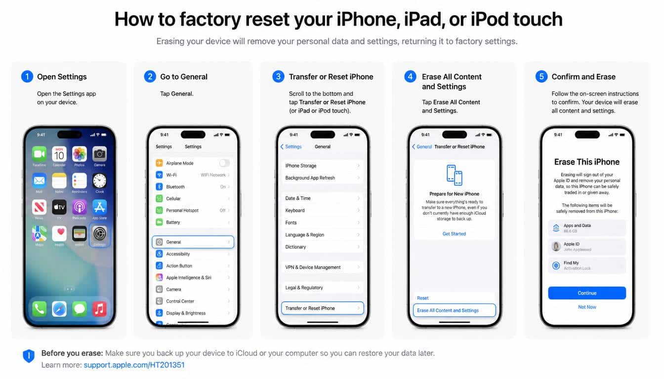 How to Factory Reset Your iPhone, iPad, or iPod touch