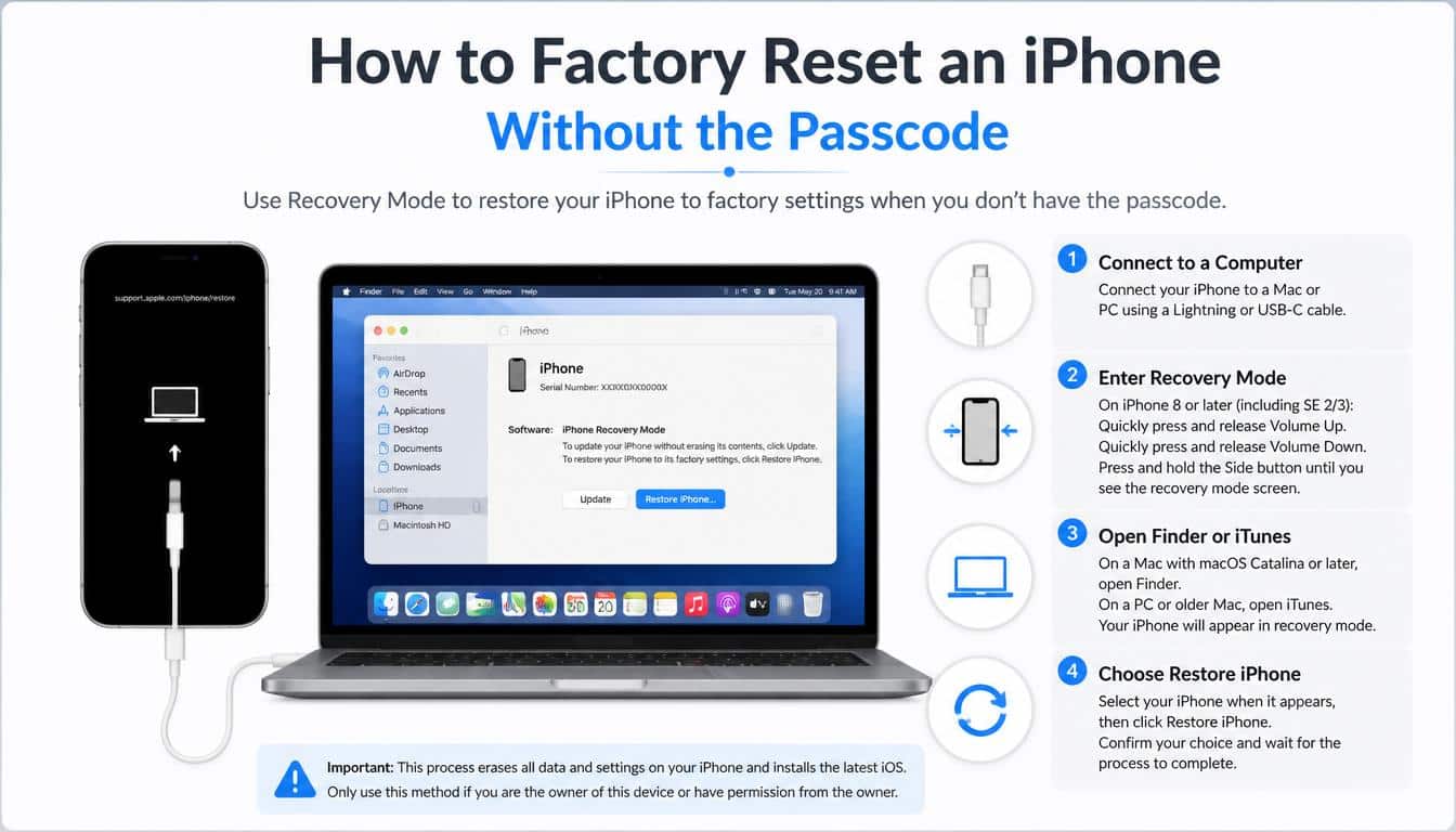 How to Factory Reset an iPhone Without the Passcode