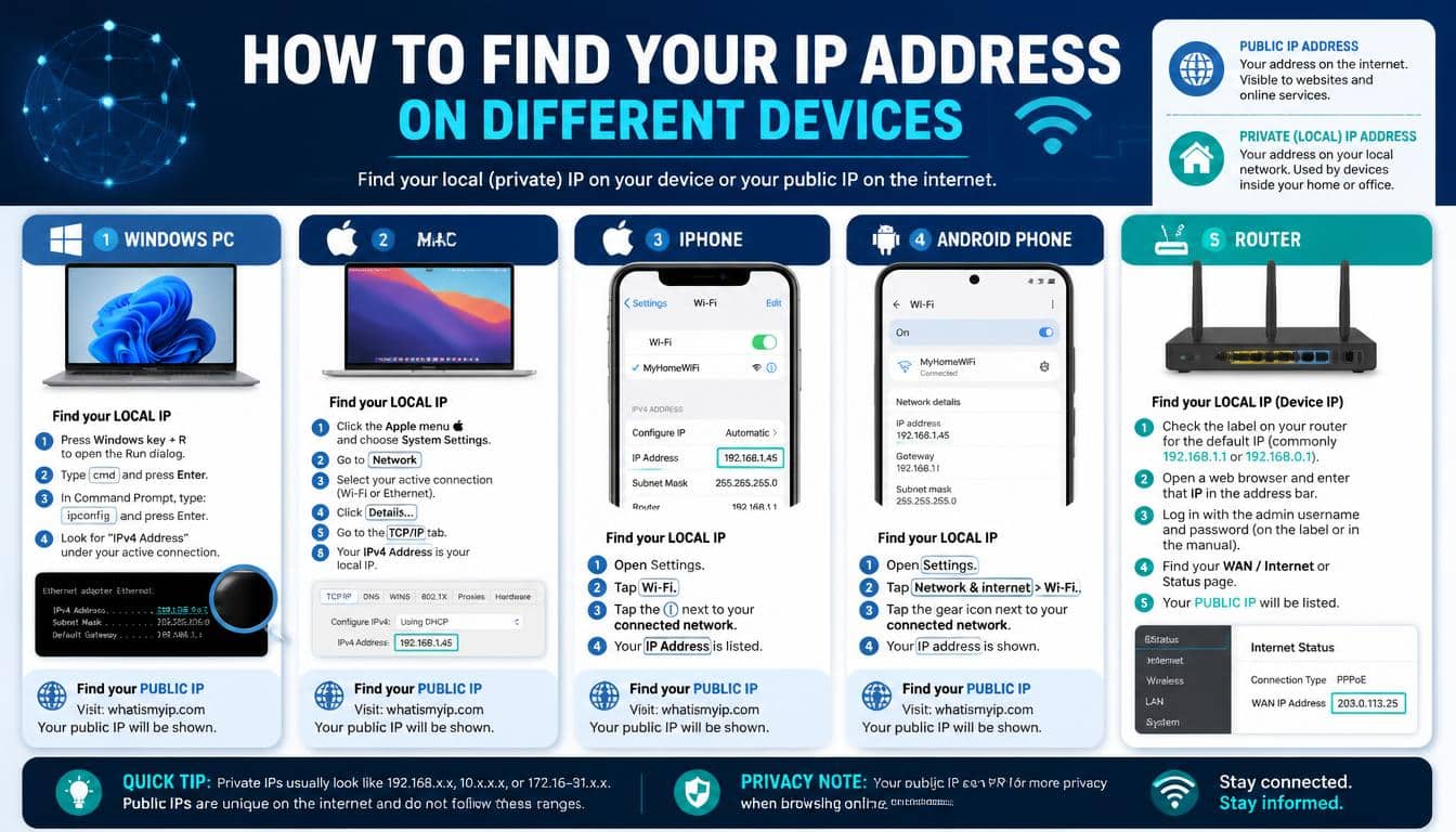 How to Find Your IP Address on Different Devices