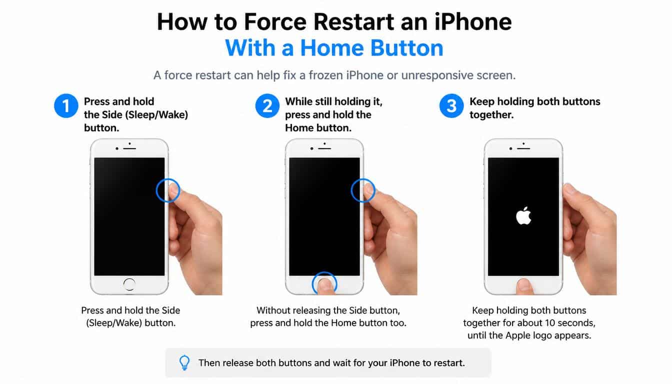 How to Force Restart an iPhone With a Home Button