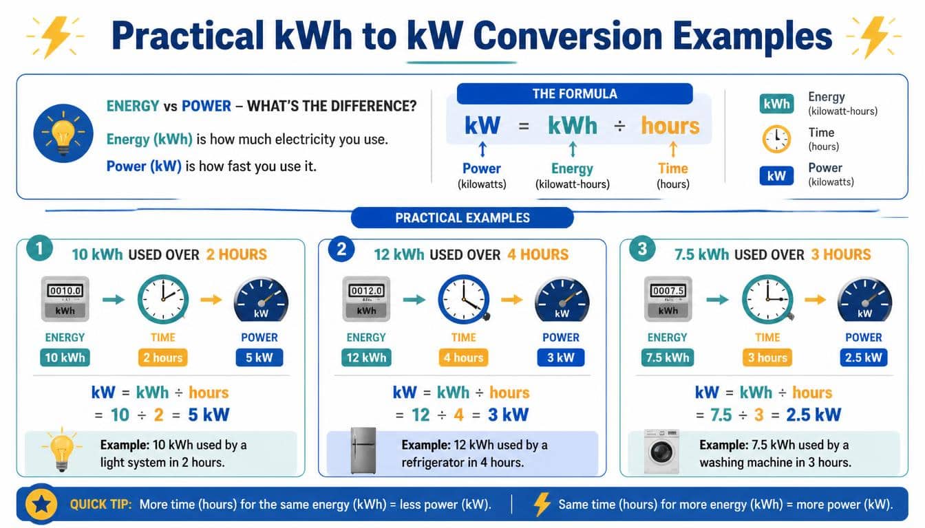 Practical kWh to kW Conversion Examples